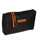 Traveller toilettas beauty bag zwart bruin 30cm x 20cm