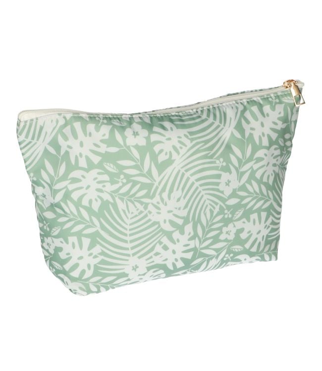 Traveller toilettas palm groen wit 30cm x 19.5cm
