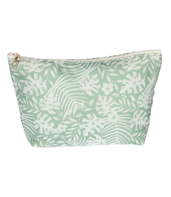 Traveller toilettas palm groen wit 30cm x 19.5cm