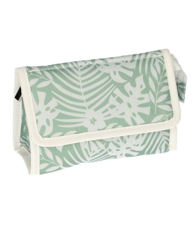 Traveller spiegeltas bladeren groen wit 16.5cm x 11cm