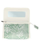 Traveller spiegeltas bladeren groen wit 16.5cm x 11cm