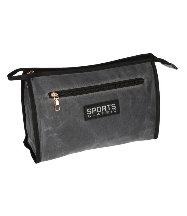 Traveller toilettas sports classic military grijs blauw 30cm x 24cm