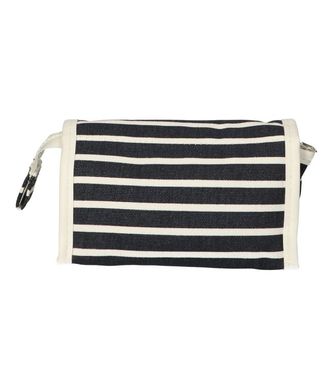 Traveller spiegeltas stripe blauw sports classic 16.5x11cm