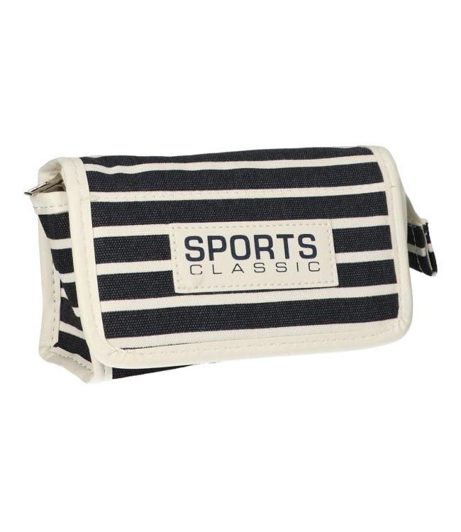 Traveller spiegeltas stripe blauw sports classic 16.5x11cm