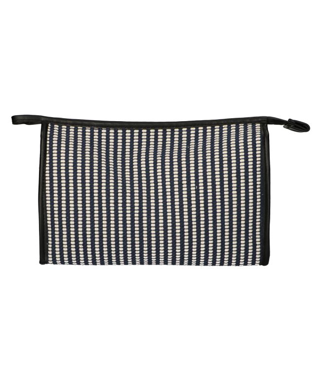 Traveller toilettas stripe blauw creme 30x20cm