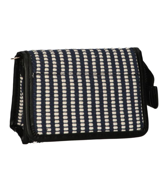 Traveller spiegeltas stripe blauw creme 16.5x11cm