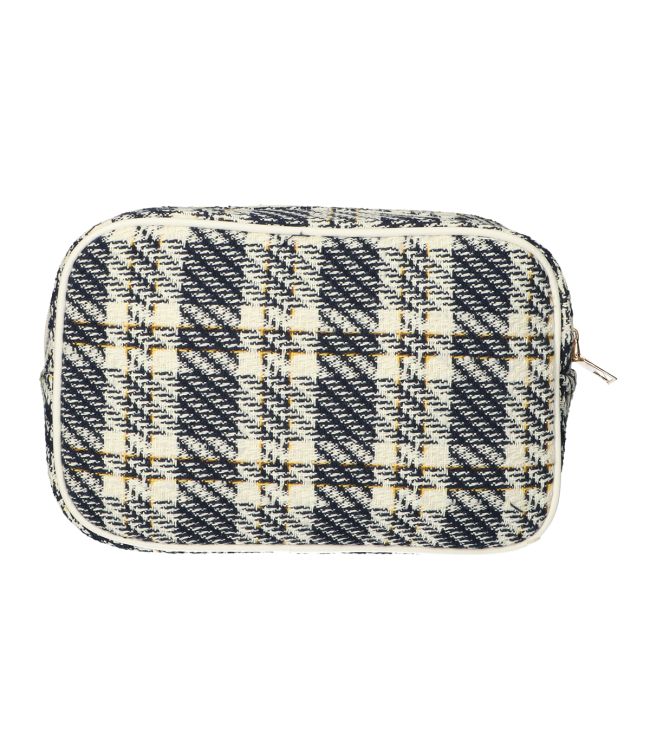 Traveller toilettas box tweed ruit 26x16cm