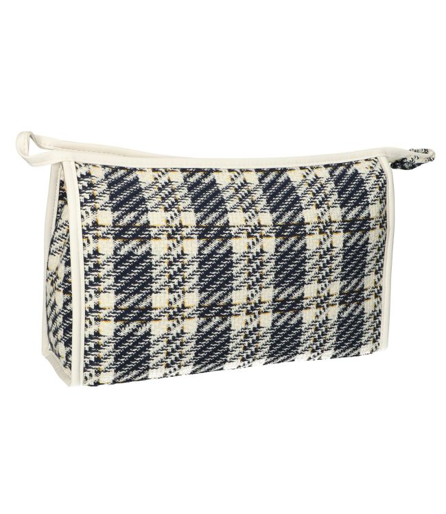 Traveller toilettas tweed ruit 26x16cm