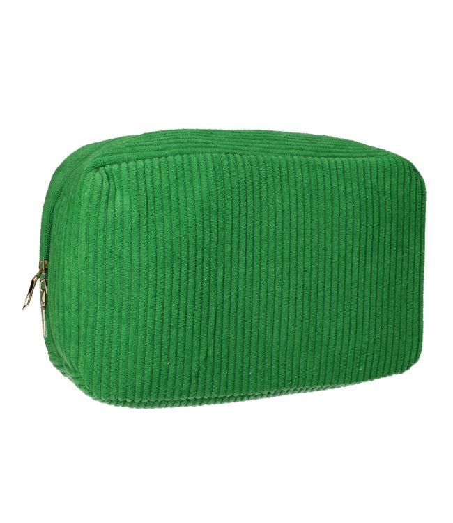 Traveller toilettas rib stof groen 28x17cm