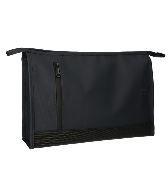 Traveller toilettas rubberen bodem zwart 35x24cm