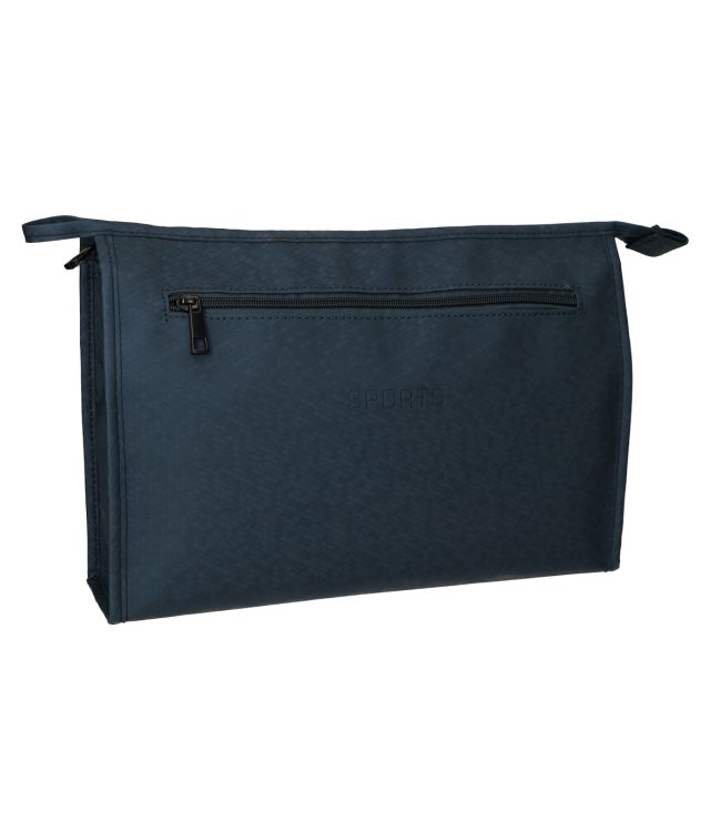 Traveller toilettas rits horizontaal blauw 35x24 cm