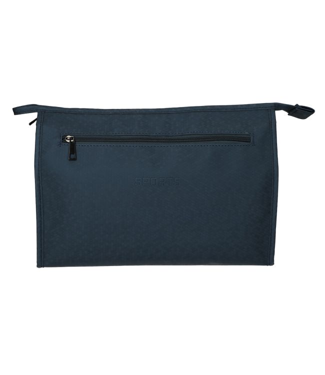 Traveller toilettas rits horizontaal blauw 35x24 cm