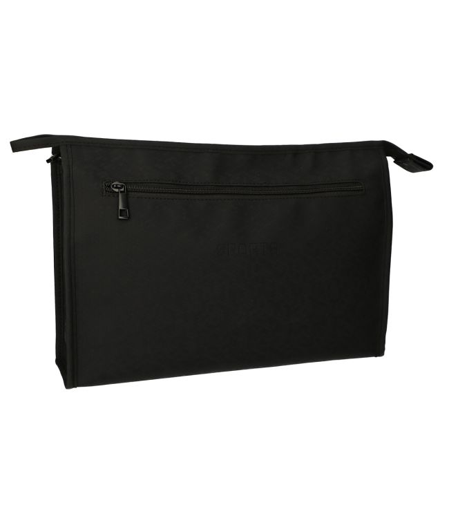 Traveller toilettas rits horizontaal zwart 35x24 cm