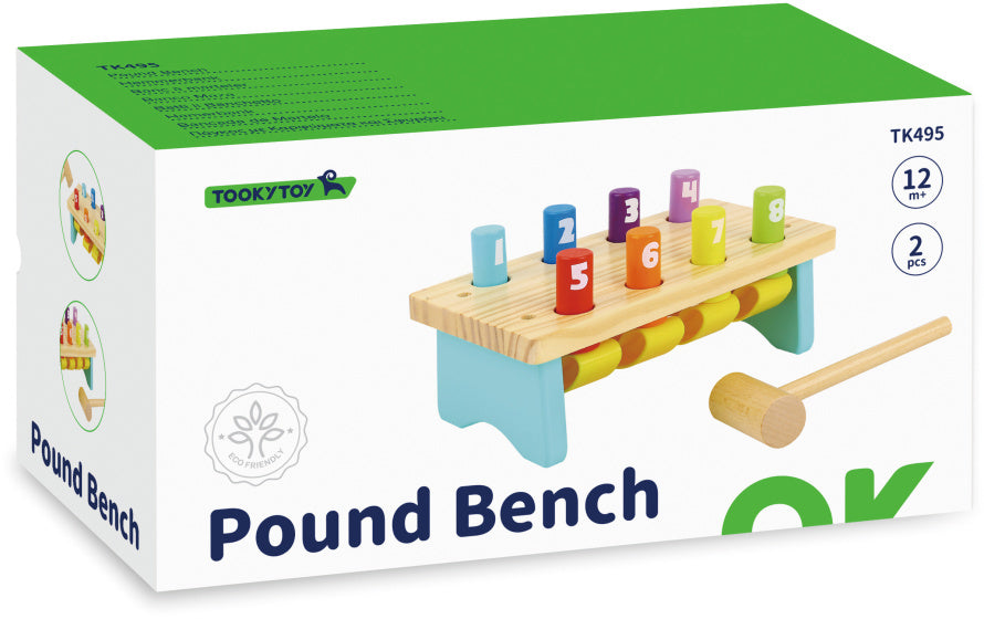 Tooky toy Houten Hamerbank 12 maanden 2-delig