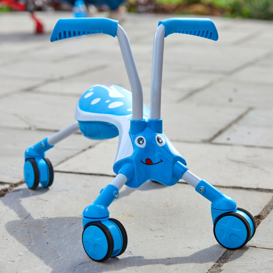 The bugs scramblebug tide loopfiets met 4 wielen junior blauw wit