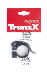 Tranzx zadelpenklem met snelspanner 31.8ø zwart op kaart