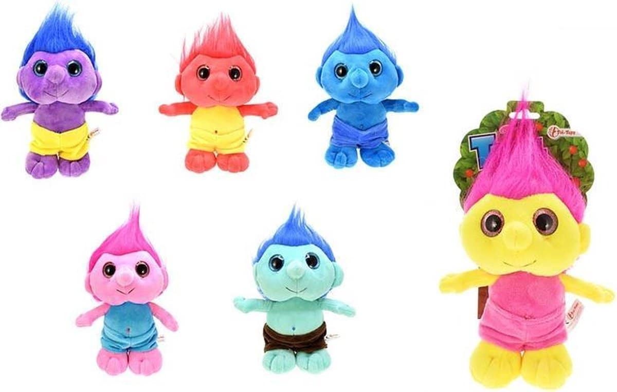 Toi-toys trols pluche figuren ass, 20 cm groot