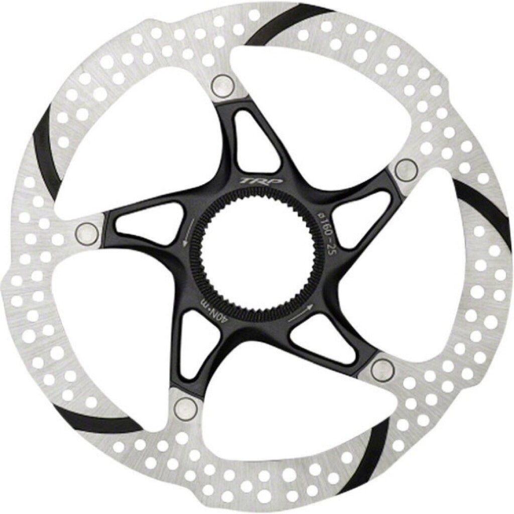 Tektro trp schijfrem rotor tr160-25 ø160mm, centerlock, zlv zw