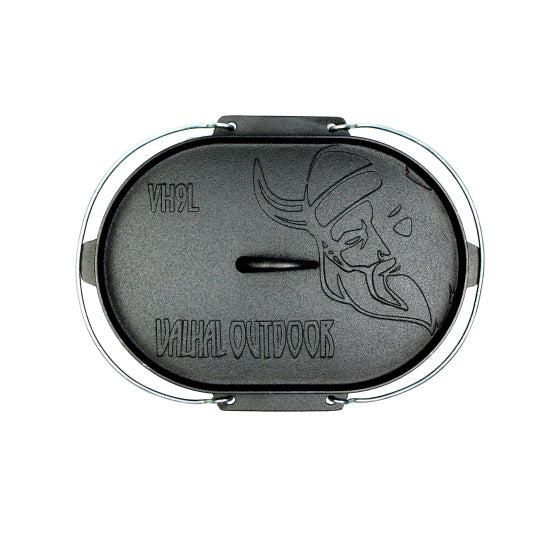 Valhal Dutch Oven Braadpan Gietijzer met deksel Ovaal 9 L
