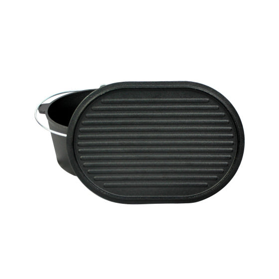 Valhal Dutch Oven Braadpan Gietijzer met deksel Ovaal 9 L