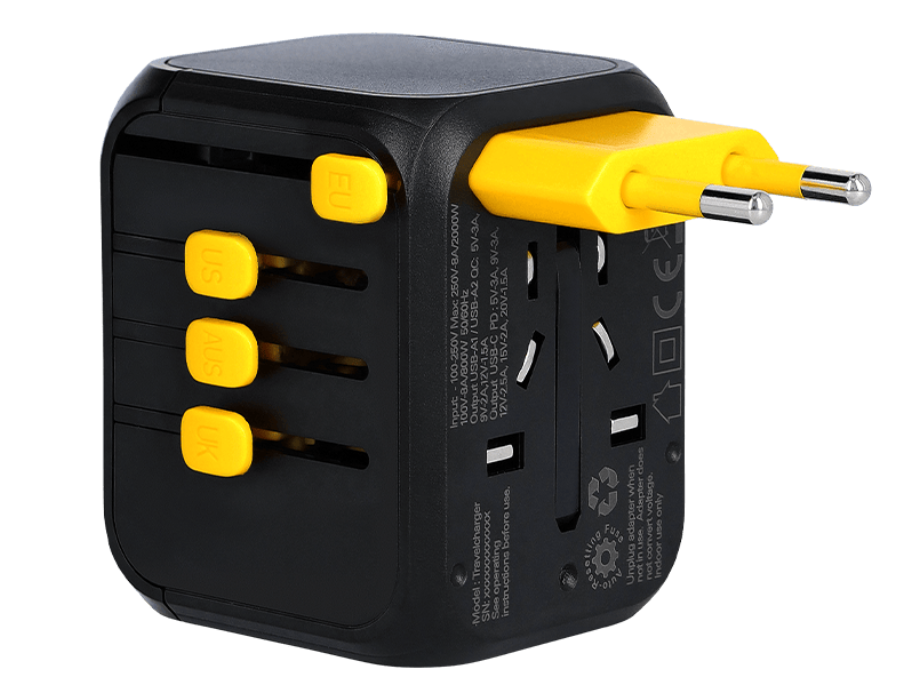 Wakawaka wereldstekker - 4 uitgangen