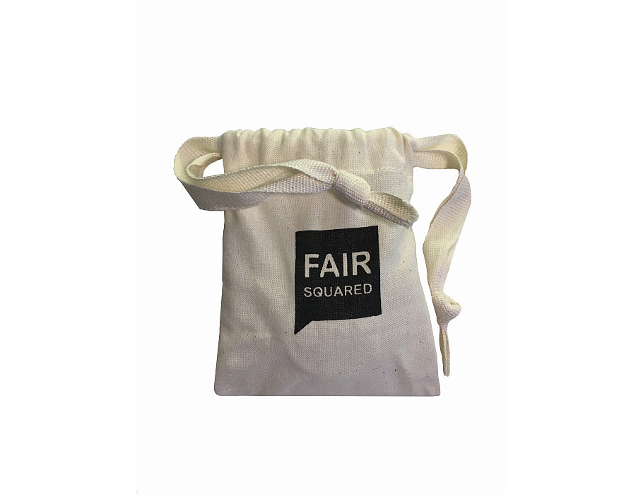 Fair squared katoenen zeepzakje