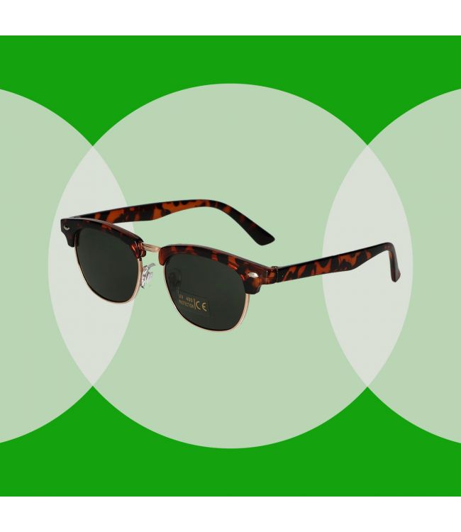 Spectrum zonnebril club vierkant havana goud groen unisex