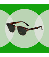 Spectrum zonnebril club vierkant havana goud groen unisex