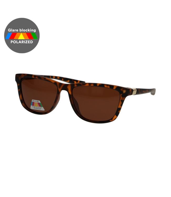 Spectrum polarized zonnebril rechthoek tortoise bruin dames