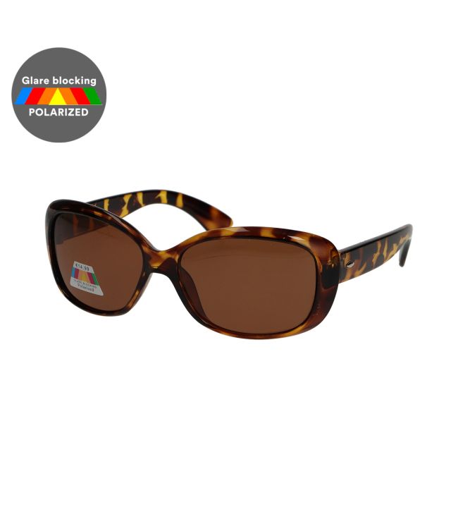 Spectrum polarized zonnebril ovaal tortoise bruin dames