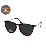 Spectrum polarized zonnebril rond tortoise goud grijs dames