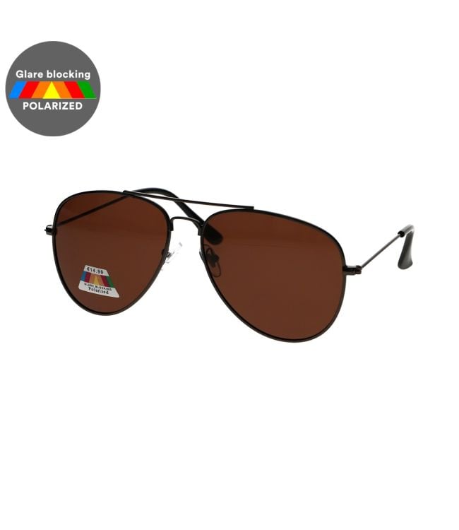 Spectrum polarized zonnebril piloot zwart bruin heren