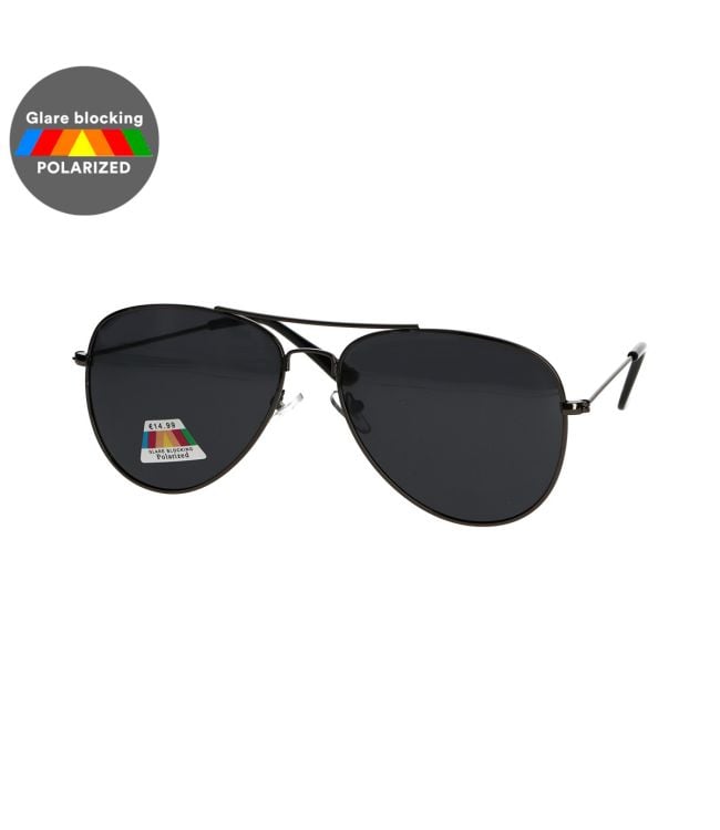 Spectrum polarized zonnebril piloot zwart grijs heren