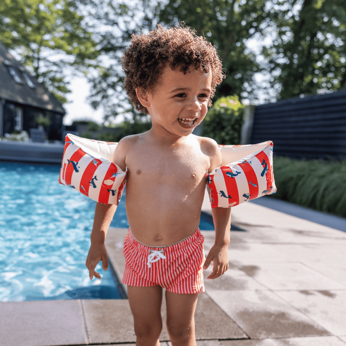 Ocean stripes | rood witte zwembandjes 0-2 jaar