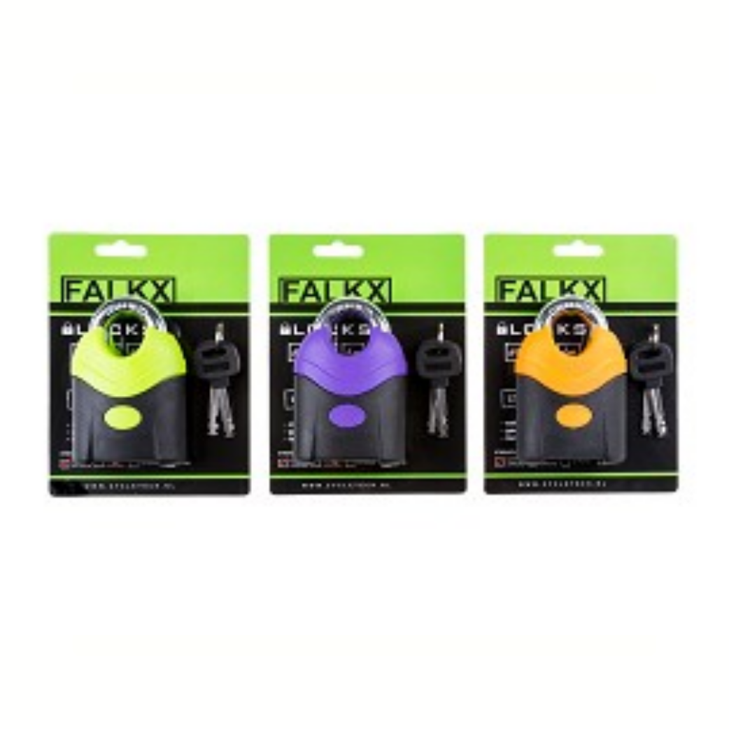 Falkx multi hangslot. 72 mm gehard staal, assorti kleur