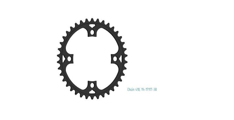 Xtrabike tandwiel porteur 38t 1 2x3 32 bafang