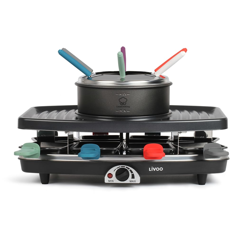 Livoo Livoo Gourmetstel, grillplaat en fondueset 3-in-1 8 personen 1100 W