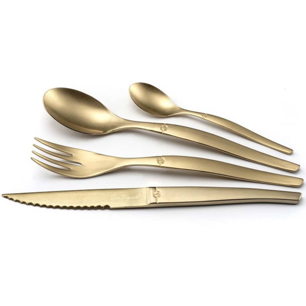 Lou Laguiole Lou Laguiole 16-delige Bestekset Jet stonewash champagnekleurig