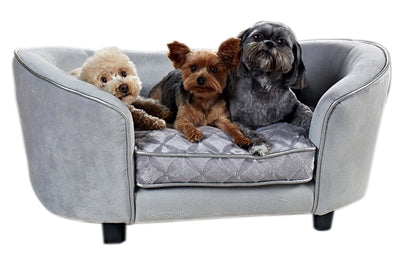 Enchanted pet Enchanted hondenmand sofa constantine zilverkleurig