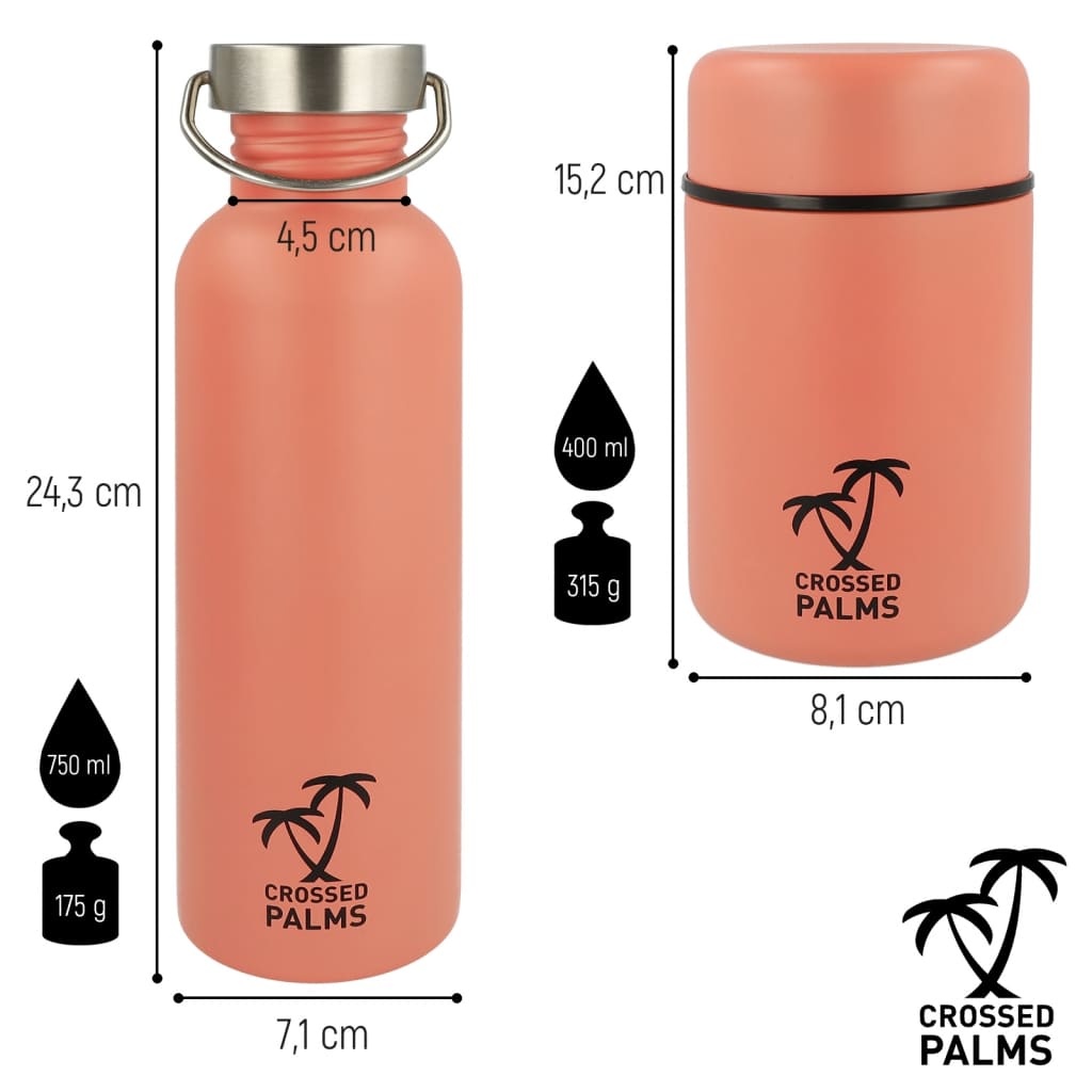 Crossed Palms Crossed Palms Drinkfles en voedelcontainerset