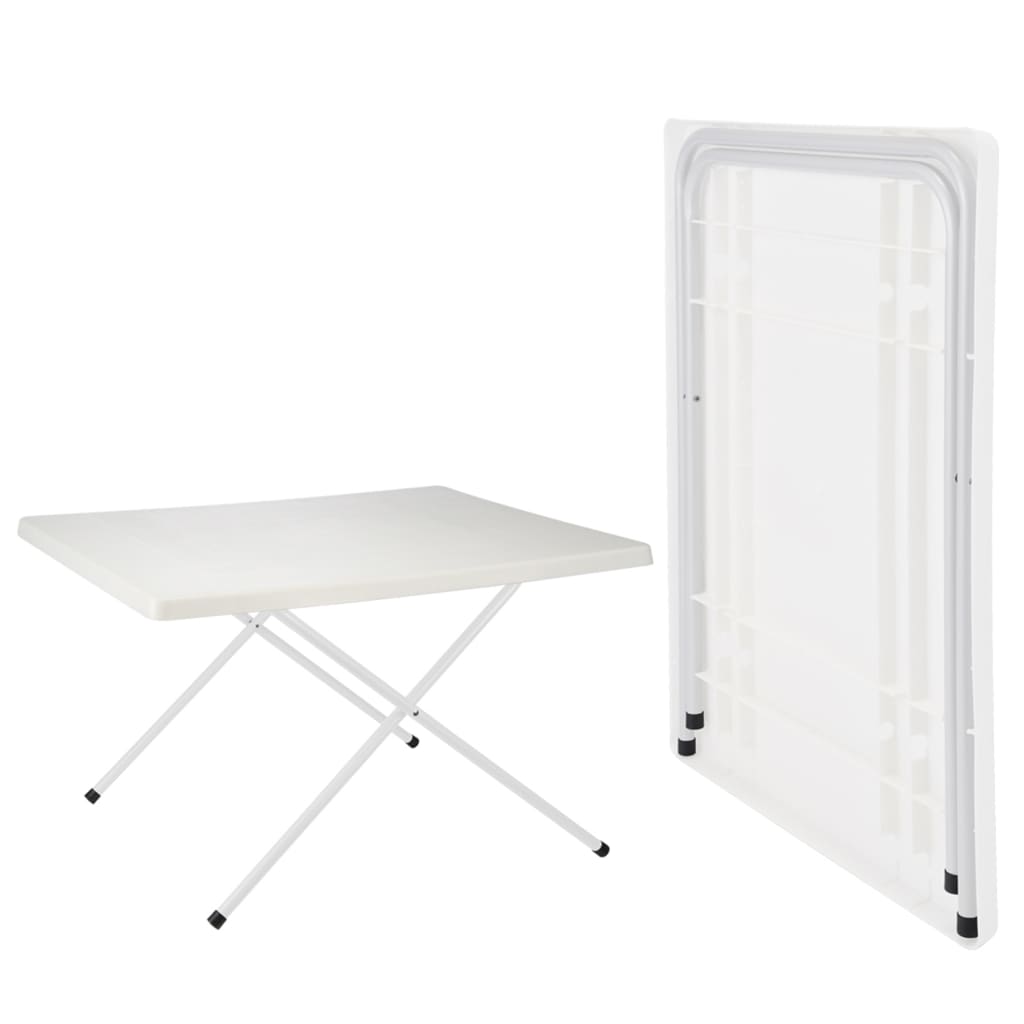 HI HI Kampeertafel inklapbaar verstelbaar 80x60x51 61 cm wit