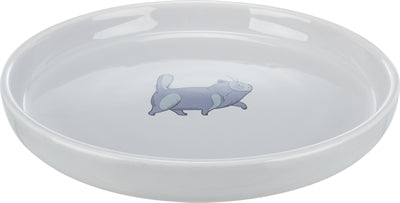Trixie Voerbak waterbak plat en ras kattenprint grijs