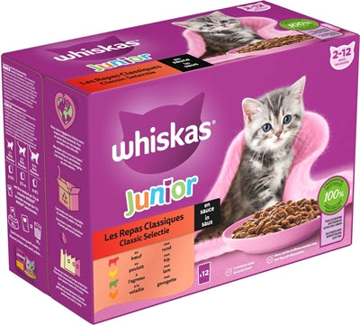 Whiskas Multipack pouch junior selectie vlees in saus