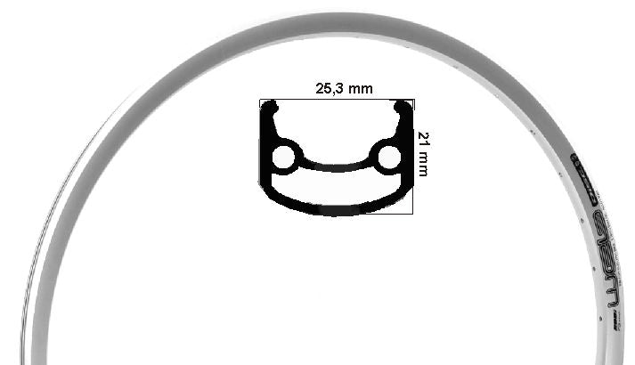 Rodi web disk (schijfrem) e-bike velg 26 inch 559 zil 36 gaats gat 14