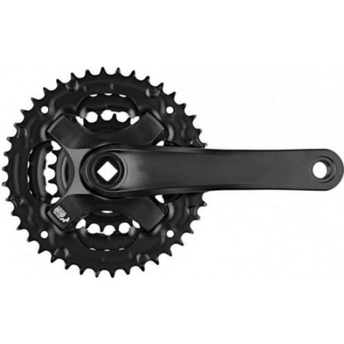 Samox crankset 152 mm triple 42 32 22 t mat zwart - 4 mm