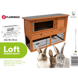 FLAMINGO FLAMINGO Konijnenhok Loft 111x45x78 cm bruin