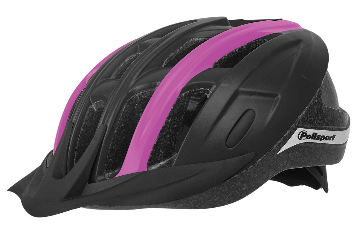Polisport ride in fietshelm m 54-58cm zwart fuchsia