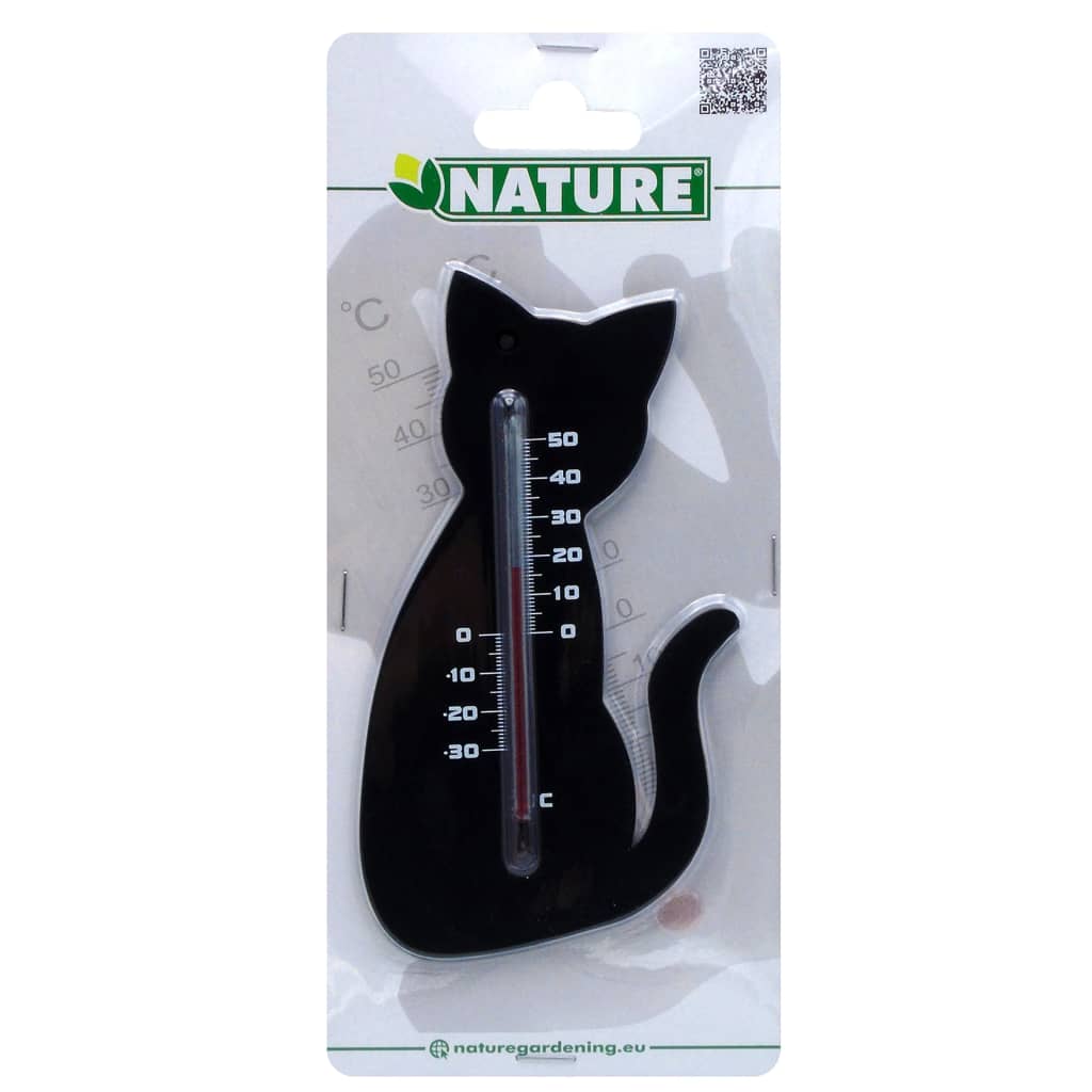 Nature Nature Wandthermometer kat zwart