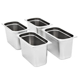 VidaXL Gastronormbakken 4 st GN 1 3 200 mm roestvrij staal