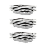 VidaXL Gastronormbakken 12 st GN 1 4 40 mm roestvrij staal